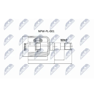Imagen de NTY NPW PL 001 Junta Homocinética lado de engranaje, Eje delantero, derecha OPEL: Astra H Hatchback, Zafira B, GTC