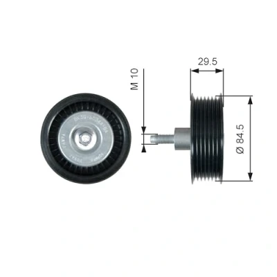 Imagen de GATES FleetRunner Micro V Kit T36536 Rodillo Guia con canales FORD: Transit V363 Furgón, Mk6 Tourneo