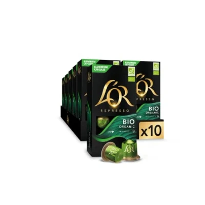 Imagen de L&#039;OR Espresso Cápsulas de Café Bio Organic Intensidad 9 100 Compatibles Nespresso (R)* Amazon Exclusive