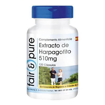 Imagen de Fair &amp; Pure® Extracto de Harpagofito 510mg Garra del Diablo 1,2% harpagósidos Vegano 120 Cápsulas