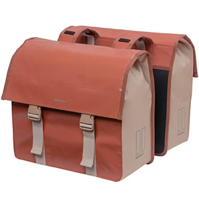 Imagen de Basil Urban, Alforjas portaequipajes Unisex Adulto, Terra Red/Rose, 40,5X17,5X46