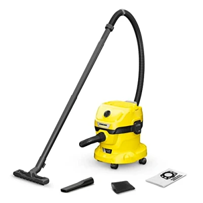 Imagen de Kärcher 18 V Aspirador en seco y húmedo WD 2 18, función de soplado, Recipiente plástico: 12 l, Manguera: 1,8 m, Filtro Espuma Fieltro, Boquilla para húmedo, sin batería