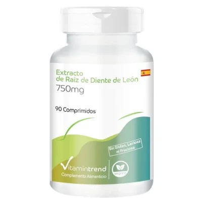 Imagen de extracto de raíz diente león 750mg con 10:1 90 comprimidos dosis alta vegano suplementos biodisponibles Alemania Vitamintrend