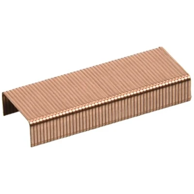 Imagen de Rapid Jaky 11720002 Grapas de cobre 6 mm, para engrapar hasta 20 hojas, uso con grapadoras y alicates grapado, alambre cobre, caja 1000 unidades