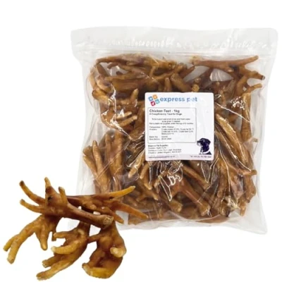 Imagen de Express Pet Supplies Pies de pollo, 100% naturales secados al aire para perros, razas 1 kg (40 50 pies)