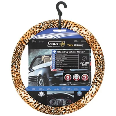 Imagen de Sumex 2505067 Leopard Look Funda de Volante Universal Terciopelo Leopardo, 37 39 cm Diámetro