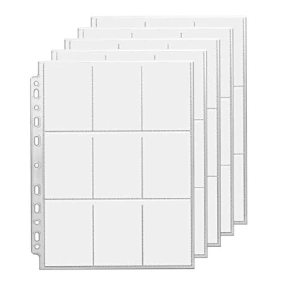 Imagen de LOVEXIU Juego de Fundas para Cartas 25PCS, Juegos Álbum Paquetes Tarjetas Almacenamiento Colección páginas del Carpetas Anillas A4,