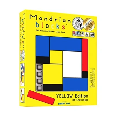Imagen de Mondrian Blocks premiado rompezabezas, Juego de Viaje Compacto a Bordo, Edición Amarilla