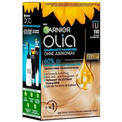 Imagen de Garnier Olia 110 coloración permanente sin amoníaco con aceites naturales nutritivos, cobertura completa de canas, permanente, 1 unidad