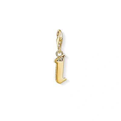 Imagen de Thomas Sabo Colgante de Mujer, Plata Ley 925 con Circonitas Blancas, Dorado, 6 cm, Letra I