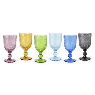 Imagen de Excelsa Ice Juego de 6 copas multicolor, cristal color pasta, 300 ml.