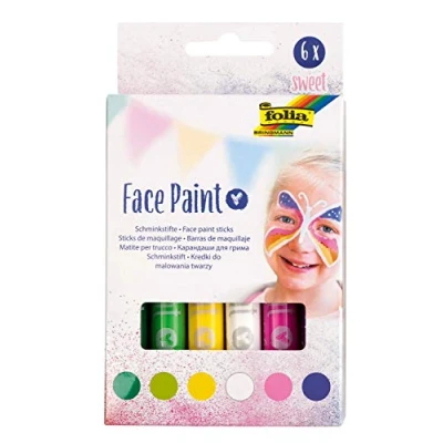 Imagen de Folia Face Paint Juego de 6 lápices maquillaje para niños, dermatológicamente probados, resistentes al lavado, lavables con agua y jabón, ideales carnaval, carnaval teatro , color/modelo surtido