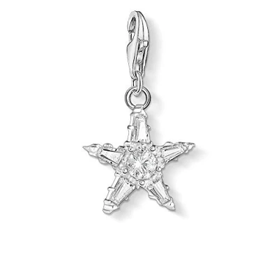 Imagen de Thomas Sabo Colgante Inspirado en Símbolos Celestiales, Abalorio de Estrella con Piedra Blanca