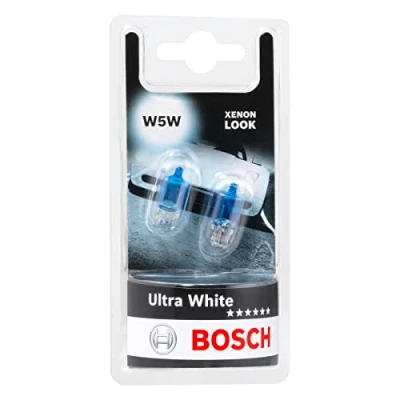 Imagen de Bosch W5W Ultra White Lámparas para vehículos, 12 V 5 W W2, 1x9, 5d, x2