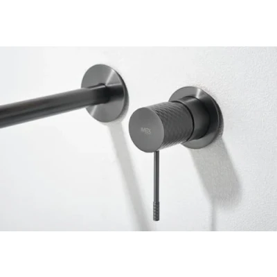 Imagen de MICE Grifo monomando empotrado para lavabo hecho de latón agua Frio/Caliente Griferia empotrada baño lavamanos Black Gun Metal GLG053/BGM