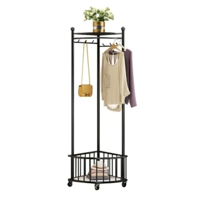 Imagen de DODOBD Perchero Esquinero,Perchero Entrada Recibidor,Perchero Dormitorio,Perchero para Ropa,Perchero de Pie,Perchero Burro,Resistente,Metal,para Pasillo,Salón,Oficina