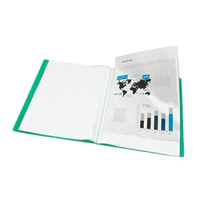 Imagen de CARPETA LIDERPAPEL ESCAPARATE 40 FUNDAS POLIPROPILENO DIN A4 VERDE TRANSLUCIDO