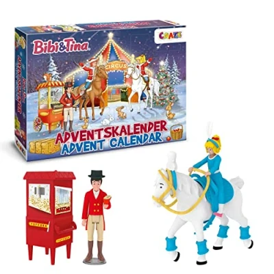 Imagen de CRAZE Bibi &amp; Tina Calendario De Adviento Caballos Juguete, Descubre Las 24 Sorpresas Para Navidad y Construye Tu Set Juego En El Circo Navideño