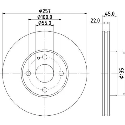 Imagen de HELLA 8DD 355 103 181 Disco de freno 257 22 04/05 100 ventilación interna sin perno sujeción rueda, buje rueda MAZDA: MX 3, FAMILIA 5