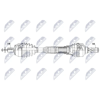 Imagen de NTY NPW VV 172 Árbol de transmisión Eje delantero, izquierda 625mm Caja cambios manual