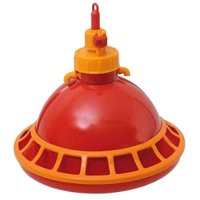 Imagen de Suinga Bebedero para la crianza de Gallinas 24x24 cm Colgante Nivel Constante Antibalanceo con Contrapesa Anillo Salva Polluelos Rojo
