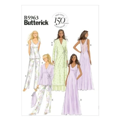 Imagen de Butterick Patterns B5963A50 Plantilla de Costura, Color Blanco