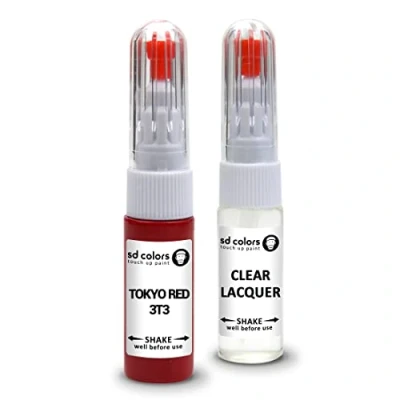 Imagen de SD COLORS TOKYO RED 3T3 compatible con TOYOTA New Touch Up Paint Pen Kit de reparación 20 ML SCRATCH CHIP CEPILLO CODE COLOR TOKIO ROJO (PINTURA + LACQUER)