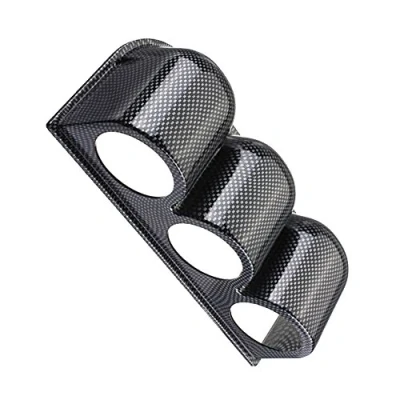 Imagen de E Support 2&quot; 52mm Soporte de Calibre Coche para Indicadores Indicador Tablero Instrumentos Salpicadero Medidor Gauge 3 Orificio Fibra Carbon
