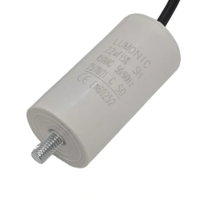 Imagen de Lumonic Condensador de arranque con Cable 25cm I 22µF 450V 38x75mm 22uF motor carcasa plástico funcionami