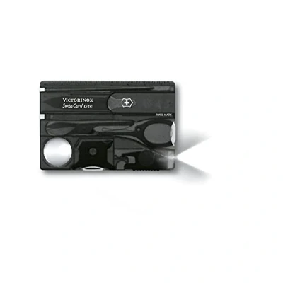 Imagen de VICTORINOX Navaja suiza de bolsillo Swiss Card Lite, 13 funciones, multiherramienta con hoja en punta, destornillador 5 mm, tijeras, negro