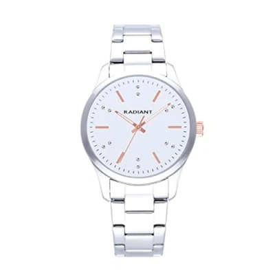 Imagen de Radiant Colección Saona Reloj analógico de Cuarzo. Pulsera para Mujer. Brazalete con Esfera Plateada y Correa Acero Inoxidable. Tamaño 36mm. 3ATM.