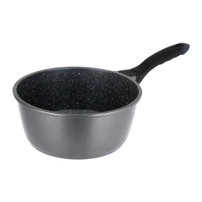 Imagen de Sitram 714220 Cazo Aluminio fundido Interior efecto piedra Ø20 cm H9 Revestimiento antiadherente sin PFOA, Mango resistente al calor Todas las fuentes de incluida la inducción