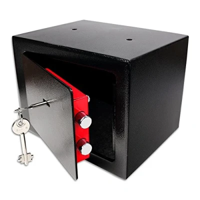 Imagen de Schramm® Caja Fuerte con Cerradura Mini de Pared para Muebles Llave Negro