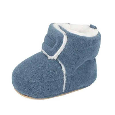 Imagen de MASOCIO Botas Bebe Niño Niña Invierno Zapatillas Casa Zapatos Primeros Pasos Botines Botitas Patucos de Nieve Pantuflas Bebé Azul Marino Talla 20 12 18 Meses