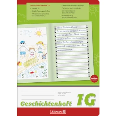 Imagen de Brunnen Cuaderno de historias 1044991, clase 1 (A4, 16 hojas, línea 1G)