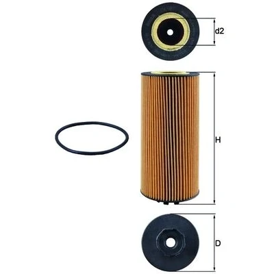 Imagen de MAHLE ORIGINAL OX 987D Filtro de aceite Cartucho filtrante MERCEDES BENZ: ACTROS MP4, AROCS, ATEGO 3