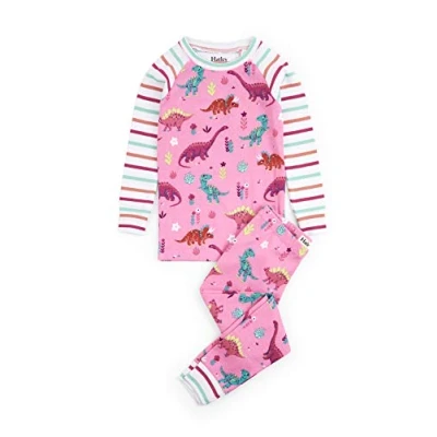 Imagen de Hatley Organic Cotton Long Sleeve Printed Pyjama Sets Conjuntos de Pijama, (Darling Dinos), (Talla del Fabricante: 10 años) para Niñas