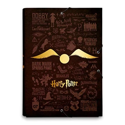 Imagen de Grupo Erik Carpeta solapas premium Harry Potter A4 clasificadora escolar/Carpeta portafolios cartón gomas Vuelta al cole material escolar