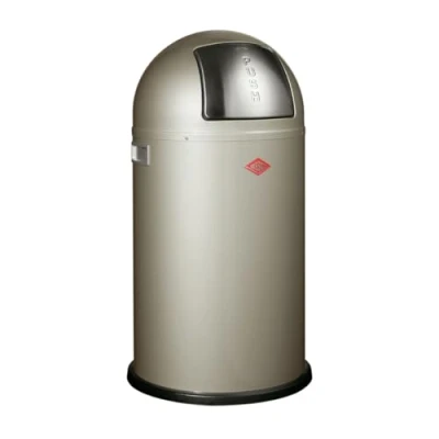 Imagen de WESCO Pushboy Cubo de basura (chapa acero pulverizado, 50 litros capacidad, tapa inoxidable, depósito interior extraíble)