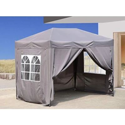 Imagen de QUICK STAR Gazebo Pop Up, 2 x 3 m, Color Gris Ahumado, Incluye 4 Paredes Laterales con Cierre de Fastening y Cremalleras