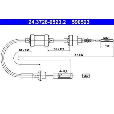 Imagen de ATE 24.3728 0523.2 Cable de Embrague FIAT: Brava Hatchback