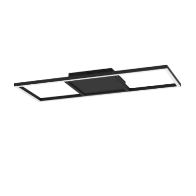 Imagen de Eglo connect.z Smart Home lámpara de techo con LED regulable Calagrano Z, efecto cristal, control voz y Alexa sobre la ZigBee app, retroiluminación RGB, luz metálica en negro, 64 x 24 cm