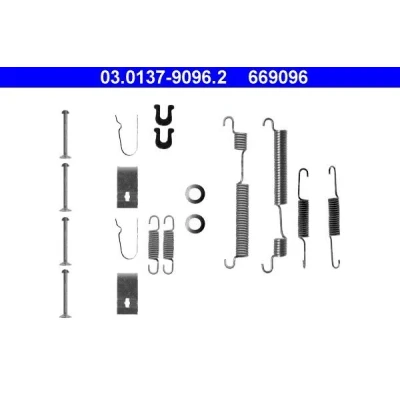 Imagen de ATE 03.0137 9096.2 Juego de accesorios, zapatas freno HONDA: CIVIC 6 Hatchback