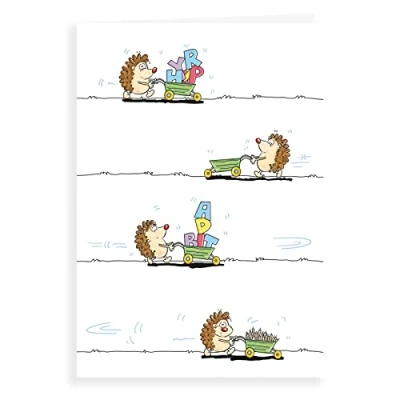Imagen de Regal Publishing Tarjeta de cumpleaños divertida con letras erizo, 17,8 x 12,7 cm