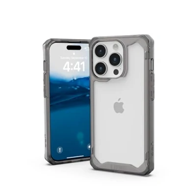 Imagen de Urban Armor Gear Plyo Funda Compatible con Apple iPhone 15 Pro [Cubierta Carga Inalámbrica, Air Soft Esquinas, Borde Levantado] Ceniza (Gris Transparente)