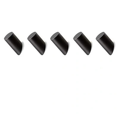 Imagen de hicoosee Ganchos Percheros de Madera, Perchero Pared Negro para Colgar Abrigos, Chaquetas, Sombreros, Bolsos 3*6 CM 5PCS
