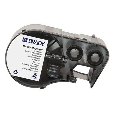 Imagen de M511 Brady M4 82 499 OR BK etiquetas de tejido nailon negro sobre naranja Ø 9,53 mm