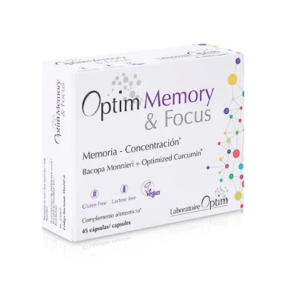 Imagen de Bacopa monnieri Brahmi Curcumina Longvida Nootrópico natural Mejor Memoria, Concentración. Cansancio Mental, Fatiga, Antioxidante. Vegano 45 cápsulas Optim Memory &amp; Focus