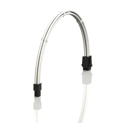 Imagen de LINKUP AVA 50cm 4 Pines CPU ATX Placa Base PSU Fuente de Alimentación Cable Extensión PC Personalizado con Mangas Trenzadas Peines┃Un Solo Paquete┃500mm Blanco
