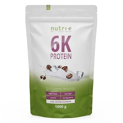 Imagen de nutri+ Vegan Protein Powder 6K Proteína en Polvo con Base Vegetal Sabor Capuchino 1kg 6 Ingredientes Proteicos Aislado de Guisante
